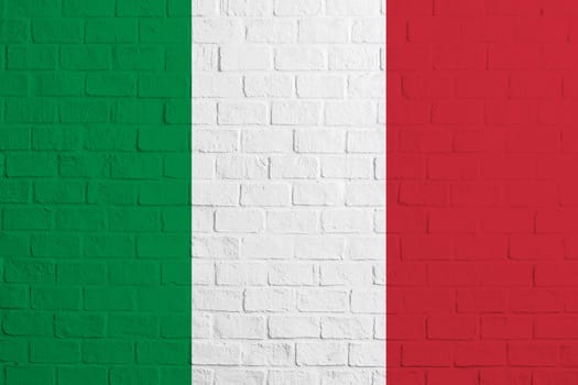 Flag of Italy Brick wall texture of the flag of Italy.