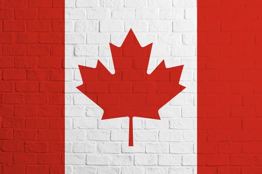 Flag of Canada Brick wall texture of the flag of Canada.
