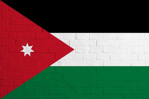 Flag of Jordan Brick wall texture of the flag of Jordan.