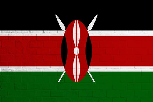 Flag of Kenya Brick wall texture of the flag of Kenya.