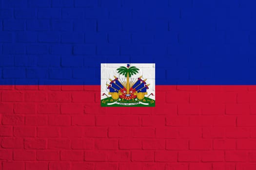 Flag of Haiti. Brick wall texture of the flag of Haiti.