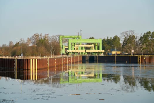 historical ship lift Rothensee from 1938 in the north of the city of Magdeburg