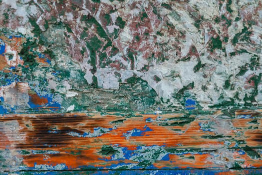 The texture of abstract color painting on old wooden surface background. Abrasion.