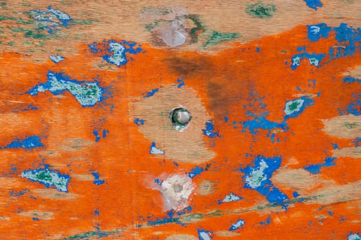 The texture of abstract color painting on old wooden surface background. Abrasion.