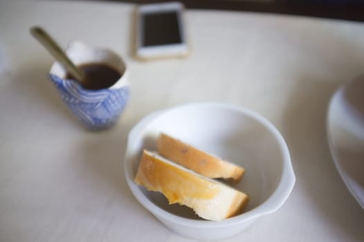 Morning coffee with  Bread , Concept Catering , Bakery