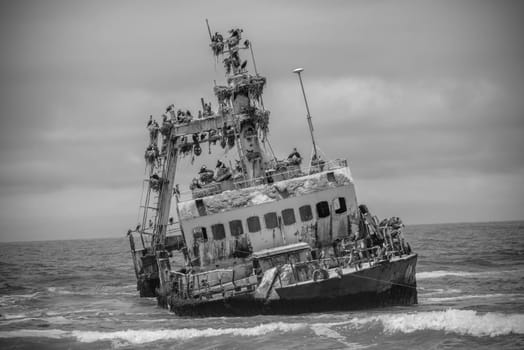 Shipwreck Zeila near Henties Bay on the Skeleton Coast of Namibia