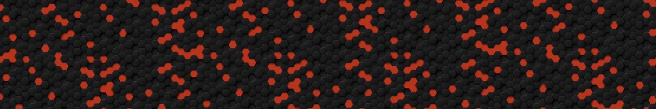 Abstract hexagons black on a red background - illustration