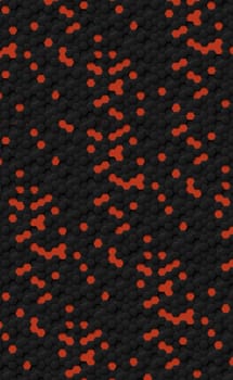 Abstract hexagons black on a red background - illustration