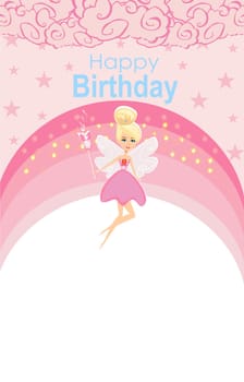decorative birthday card - beautiful fairy