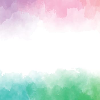 Panoramic texture of realistic green watercolor on a white background - Vector illustration