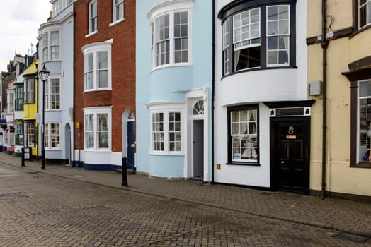 view of old houses  on embankment in the historic village..