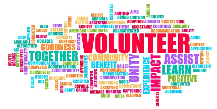 Volunteer as a Community Charity Hope Concept Abstract