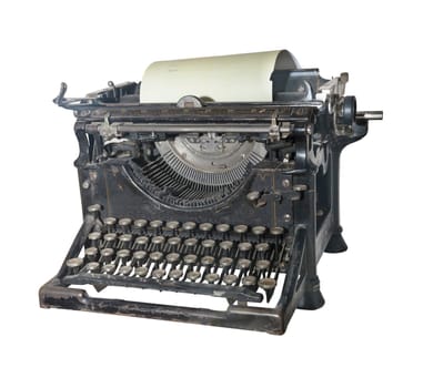 The typewriter of the beginning of 20 centuries- is isolated on the white