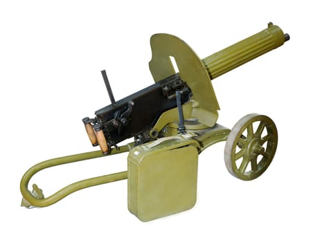 Easel machine gun, Maxim's system of the sample of 1910-is isolated on the white