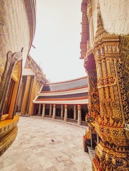 ancient architecture landmark in Bangkok Thailand. Traditional temple named Wat Ratchabophit