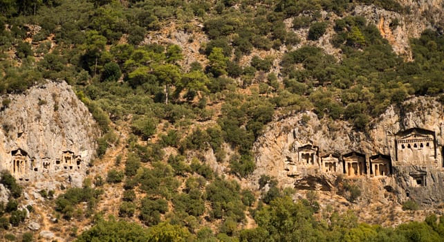 Likijsky tombs on the river Daljan, Turkey