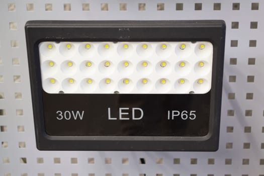 Front view of LED flood ligh, led lamp projector close up
