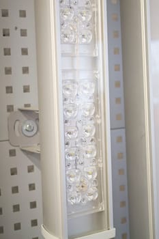 SMD LED in glass street or industrial lighting on the board , led flood light led spot light close up