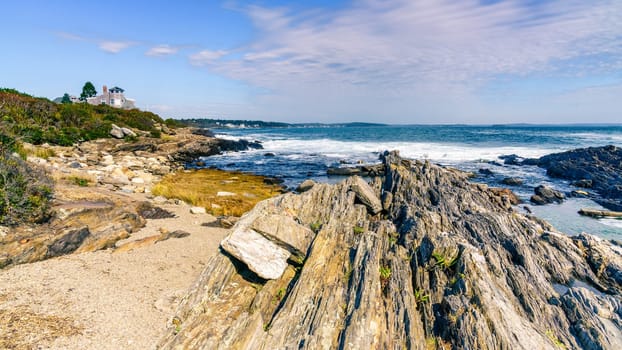 Scenic view of the rocky coastline of Maine