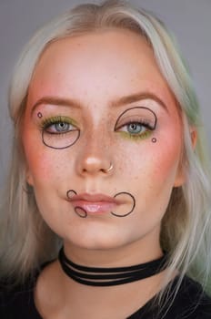 young woman with makeup