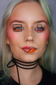 young woman with makeup