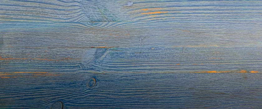 Old wooden background with horizontal blue boards. layout, space for text and logo.