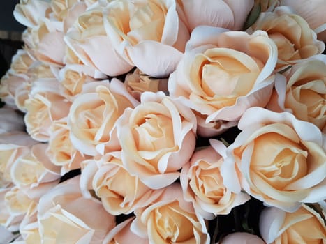 Luxury bouquet made of red roses in flower shop Valentines Bouquet of red roses