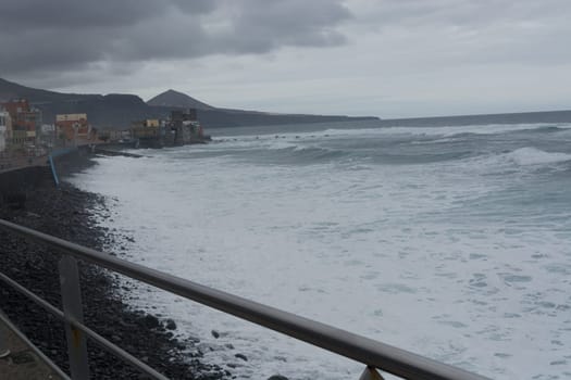 Coastal road GC 200 in Gran Canaria Spain. This road winds along the beautiful west coast of Gran Canaria and offers a breathtaking view of the roaring sea
