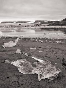 Krossfjorden Spitsbergen, glacier ice