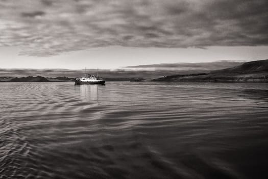 Hurtigruten mail steamer in Grønfjord, Spitsbergen