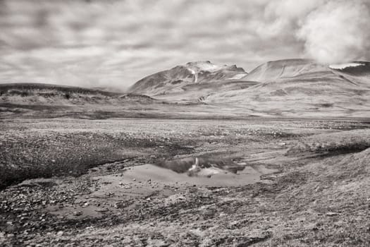 Svalbard, landscape on the western bank of the Grønfjord