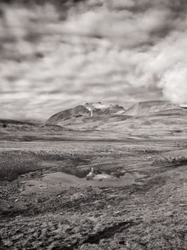 Svalbard, landscape on the western bank of the Grønfjord