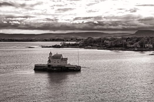 Oslo, Norway, island restaurant in the Oslofjord