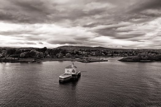 Oslo, Norway, island restaurant in the Oslofjord