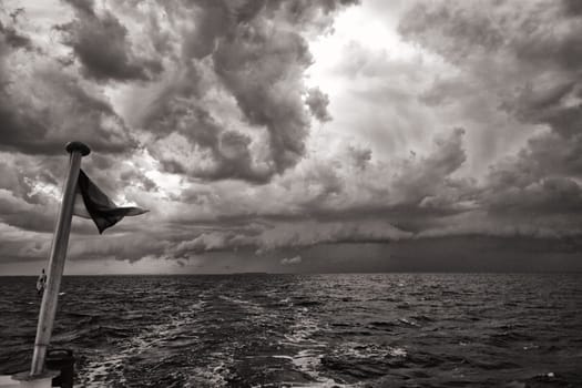 Rain front over the Baltic Sea