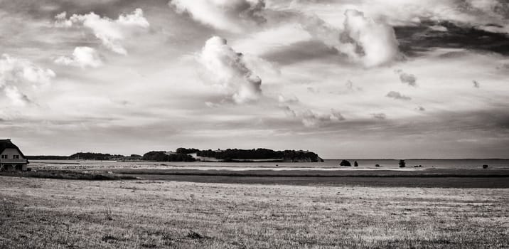 landscape near Groß Zicker, Ruegen Island on the Greifswalder Bodden