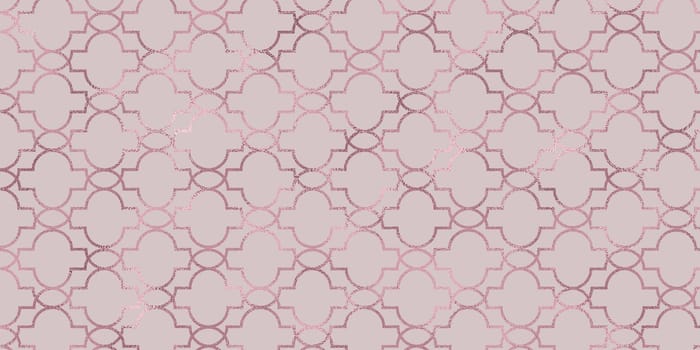 Golden oriental ornament on coral-pink background. Geometric ornament in the form of a lattice of gold with decor. Festive background, oriental ornament. Illustration