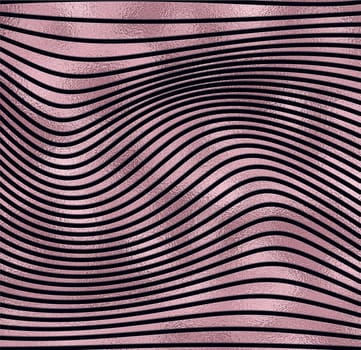 Abstract linear pattern. Template for design backgrounds, package, textile, wrapper. Rose pink gold black background. Illustration