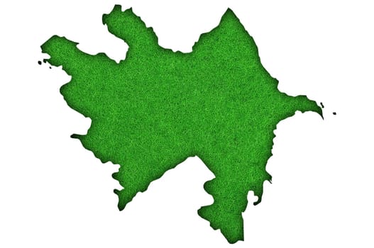 Map of Azerbaijan on green felt