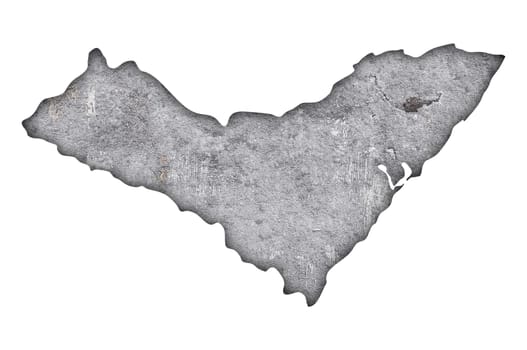 Map of Alagoas on weathered concrete