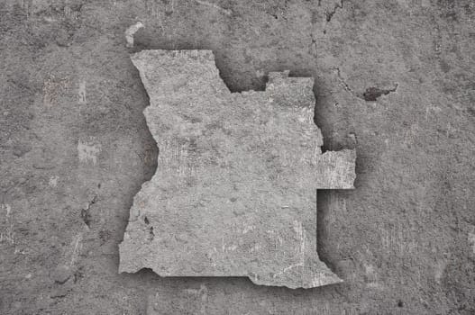Map of Angola on weathered concrete