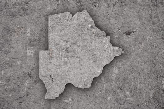Map of Botswana on weathered concrete