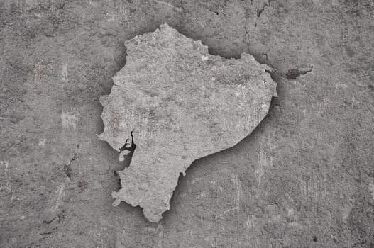 Map of Ecuador on weathered concrete