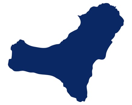 Karte von El Hierro in blauer Farbe