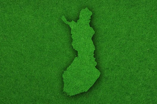 Map of Finland on green felt