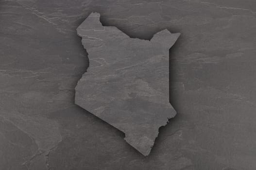Map of Kenya on dark slate