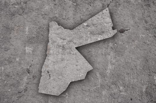 Map of Jordan on weathered concrete