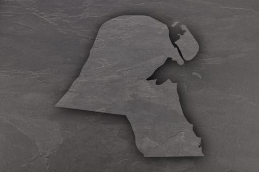 Map of Kuwait on dark slate