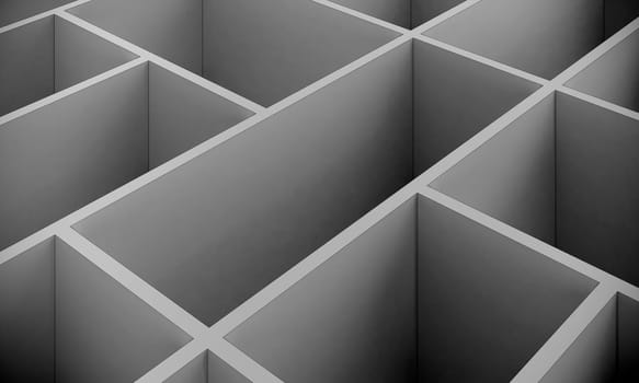 abstract background maze concept witn gray color, 3d rendering