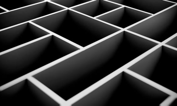 abstract background maze concept witn black color, 3d rendering